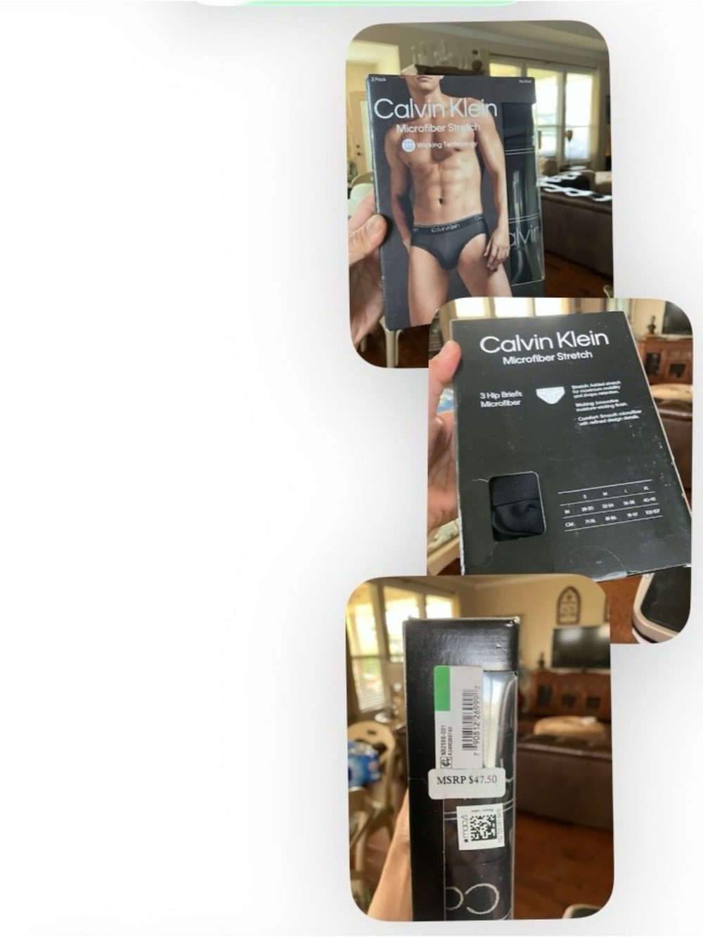 NIB Calvin Klein Men's Black Microfiber Stretch Briefs - 3 Pack retails $47